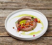 Паштет из фасоли c глазированной морковью и орехами