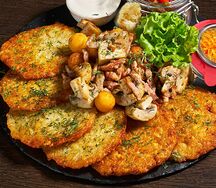 Бульбяны фэст с грибами и шкварками