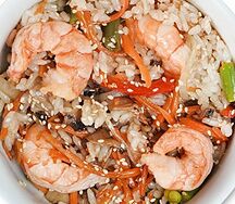 Рис с креветками в соусе на выбор