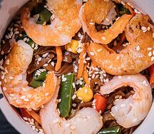 Креветки с лапшой на выбор