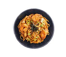 Лапша с креветками и кальмаром