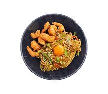 Лапша яичная с креветками