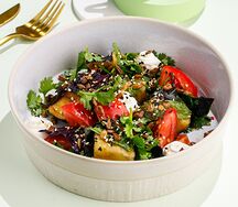 Салат с хрустящими баклажанами