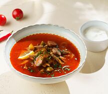 Суп Солянка с домашними копченостями