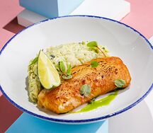 Судак с пастой орзо