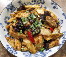 Жареные баклажаны в соевом соусе