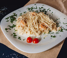 Паппарделле с креветками