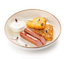 Драники картофельные с говяжьими колбасками