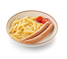 Макароны с отварными сосисками