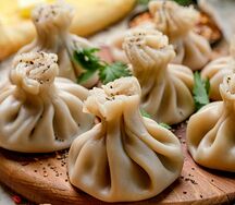 Хинкали с креветками