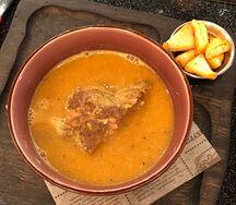 Суп-пюре гороховый с ребрами