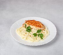 Курица с сыром и спагетти