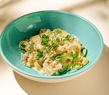 Паста с белыми грибами и пармезаном