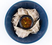 Гёдза с курицей и беконом