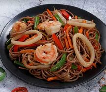 Лапша Соба с морепродуктами