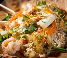 Рисовая лапша с морепродуктами