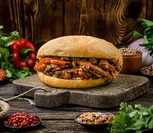 Жаркое из свинины с горячим салатом