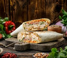 Стандартная шаурма с курицей в карри