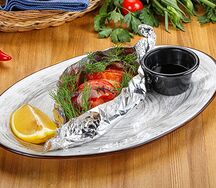 Запеченный лосось в фольге с овощами 