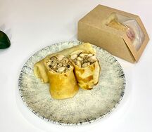 Блинчики с курицей и грибами 
