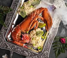 Омар с пастой орзо