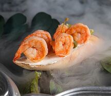 Брускетта с креветками