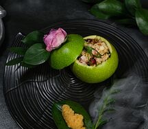 Тартар из подкопченного осетра