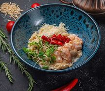 Паста ризони с креветкой