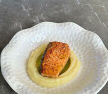 Лосось стейк с гарниром