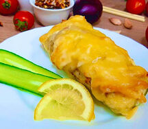 Кабачок фаршированный овощами