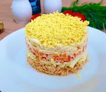 Салат Мимоза с яблоком