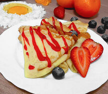 Блинчики с клубничным джемом
