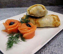 Блинчики с семгой