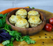 Шапочки грибов с сыром