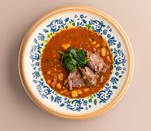 Суп с томлёными щёчками