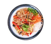 Фунчоза с копченой куриной грудкой