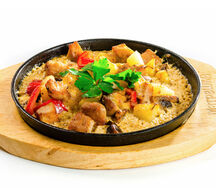 Жаркое из свинины с картофелем и грибами