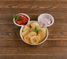 Мини-оладушки с клубничным кремом