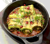 Кабачки запеченые с вешенками и курочкой