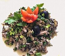 Салат из телятины с овощами