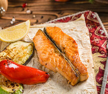 Стейк из лосося на мангале