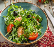 Салат Руккола с лососем