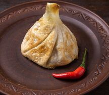Жареные хинкали с грибами