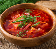 Борщ с гренками