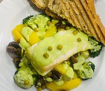 Треска с овощами