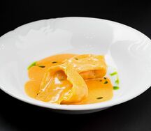 Тореллони с крабом и креветками