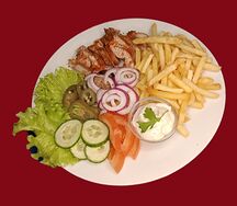 Гирос на тарелке