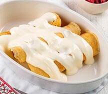 Блины, запеченные с творогом и малиной