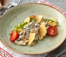 Теплый салат из языка