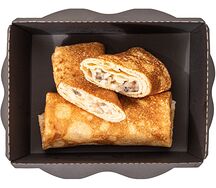 Блины курица с грибами с соусом бешамель